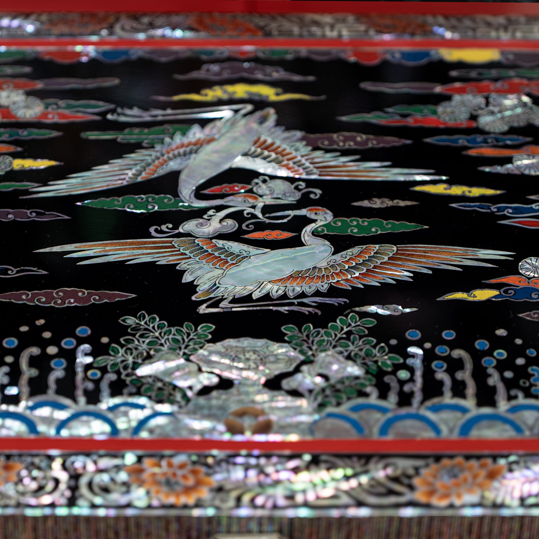 Celestial Twin Cranes & Auspicious Clouds