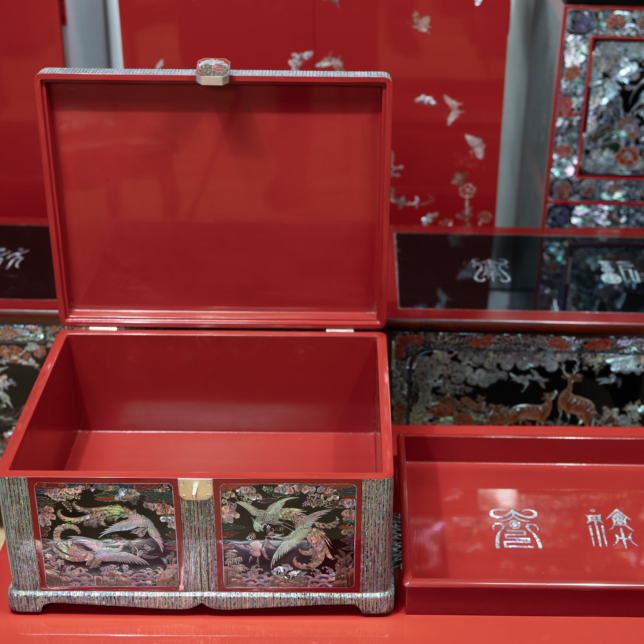 Celestial Twin Cranes & Auspicious Clouds