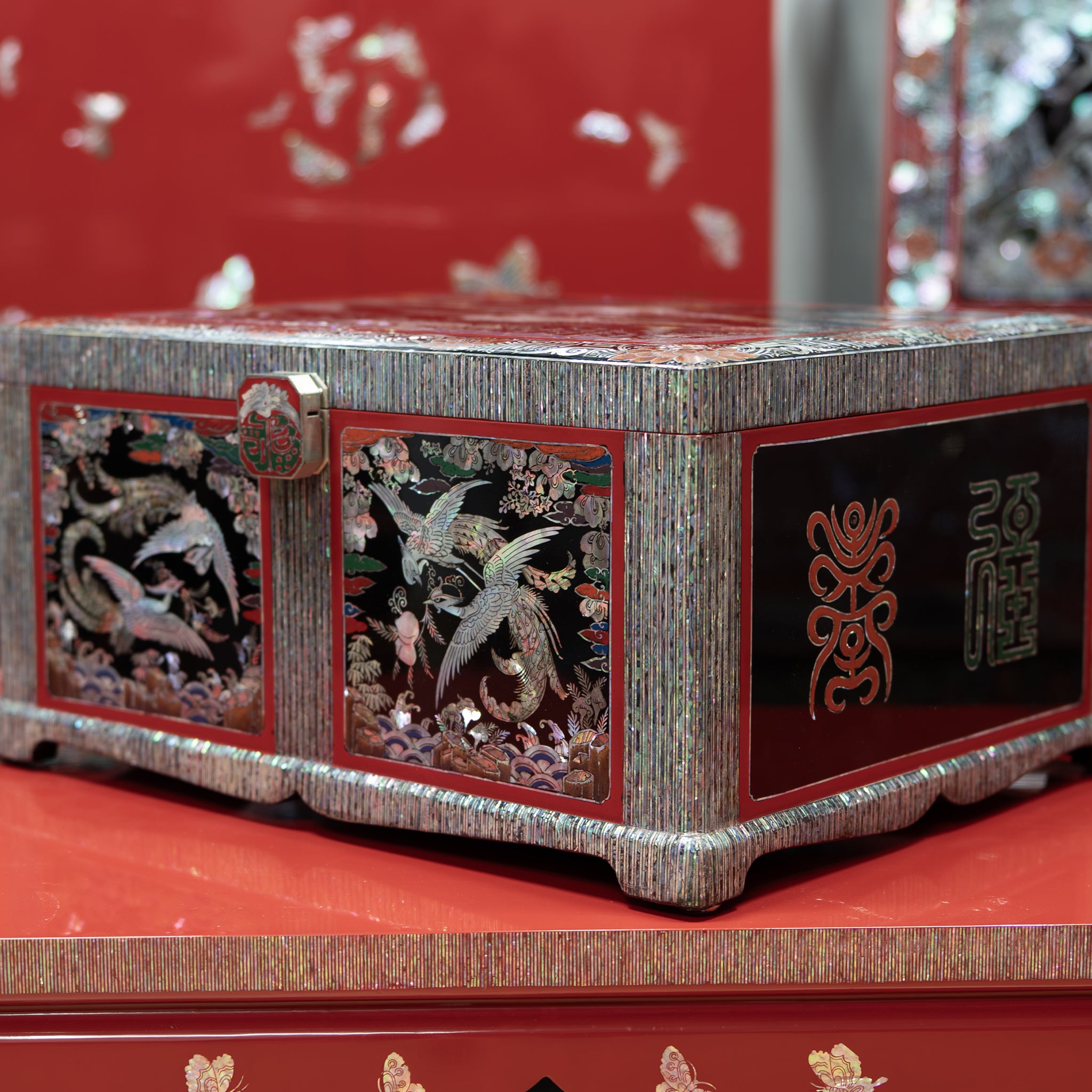 Celestial Twin Cranes & Auspicious Clouds