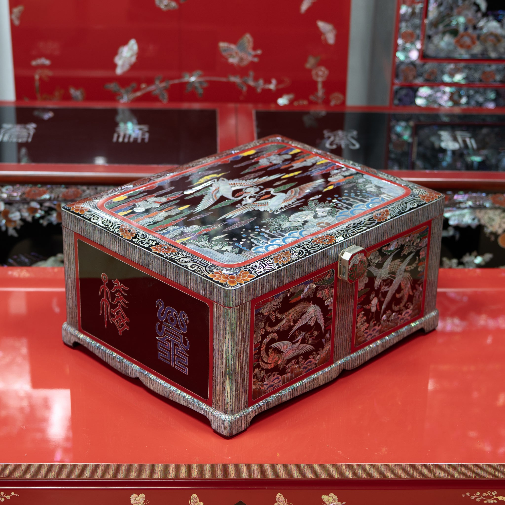 Celestial Twin Cranes & Auspicious Clouds