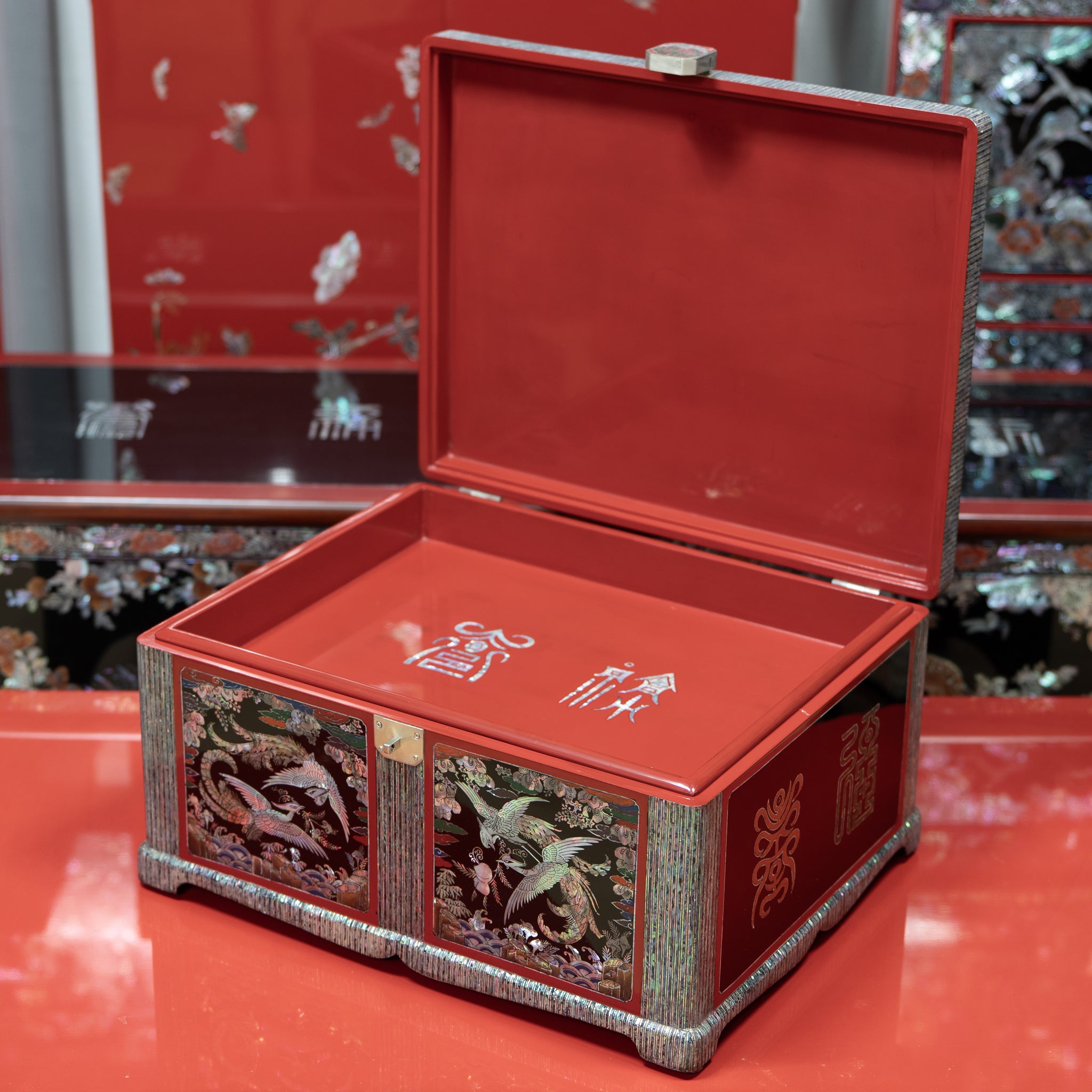 Celestial Twin Cranes & Auspicious Clouds