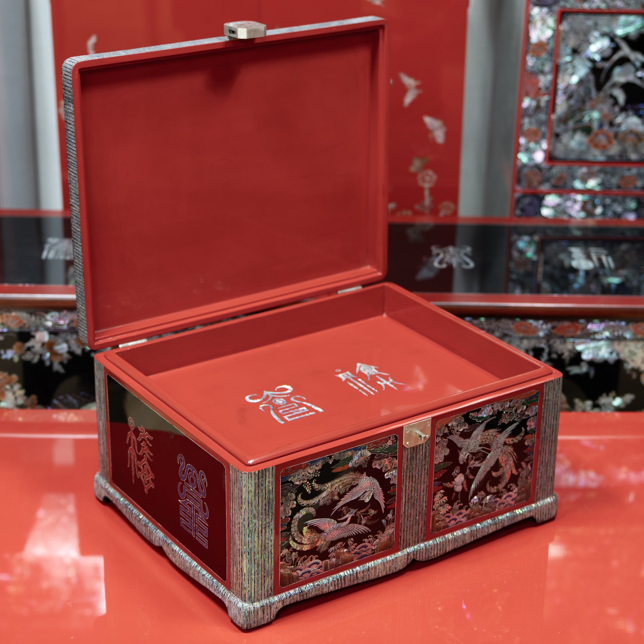 Celestial Twin Cranes & Auspicious Clouds