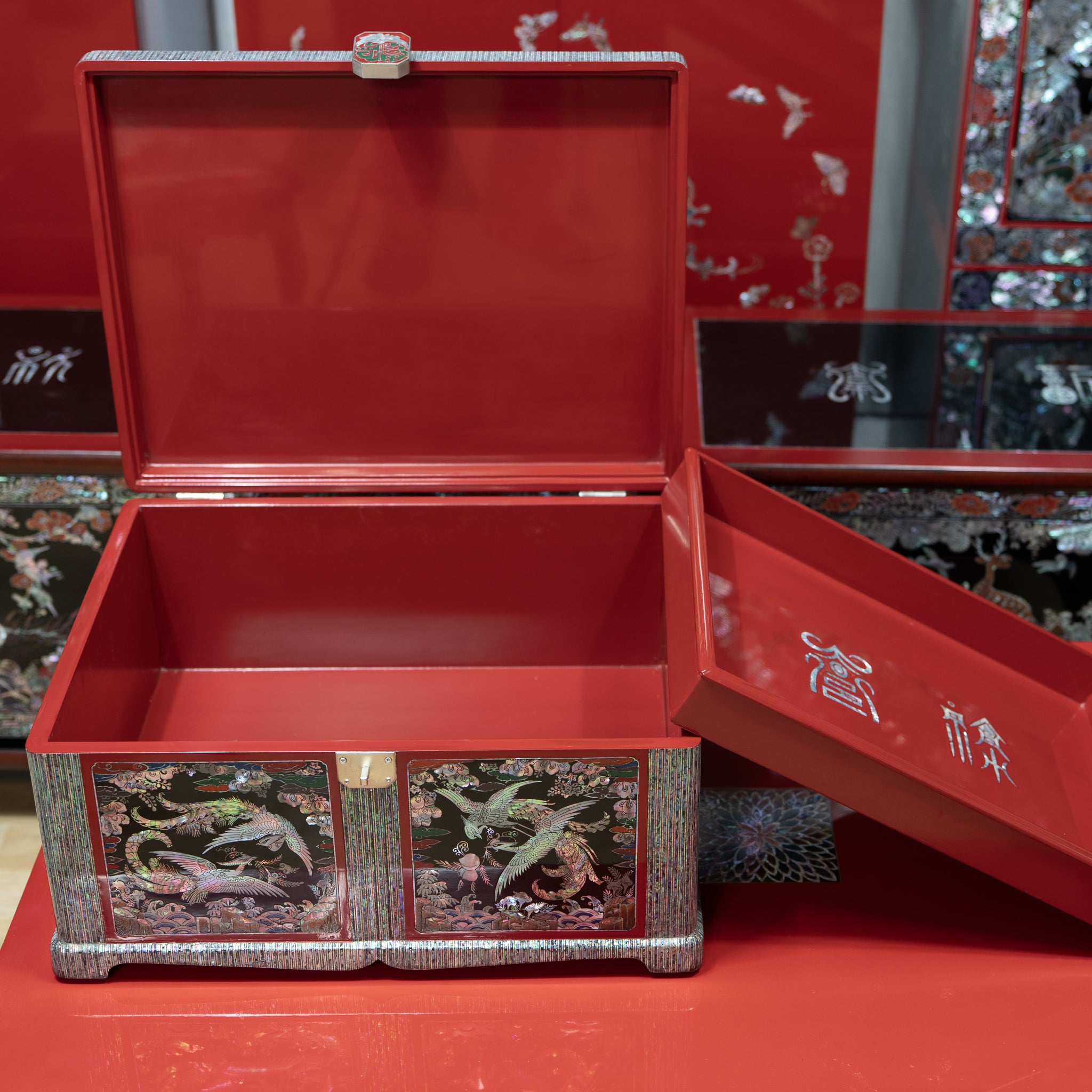 Celestial Twin Cranes & Auspicious Clouds